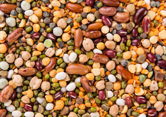 Raw legume background, close up.