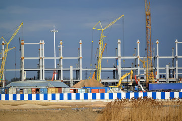 KALININGRAD, RUSSIA. Construction of stadium fo