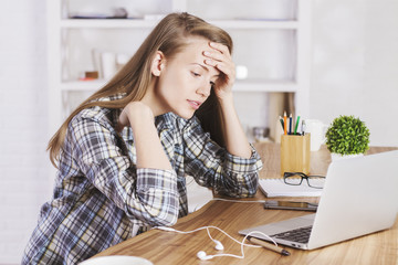 Tired caucasian female