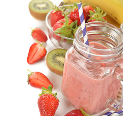 Fruit smoothies in jar