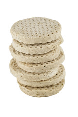 stack of frozen chicken patties