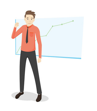 Happy businessman cartoon character flat design 