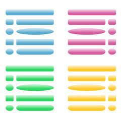 Buttons vector for site. Blue, pink, green, yellow.