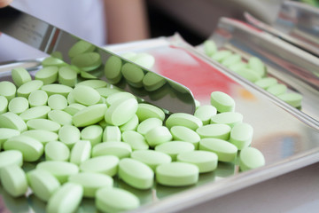 medicine pills on counting tray