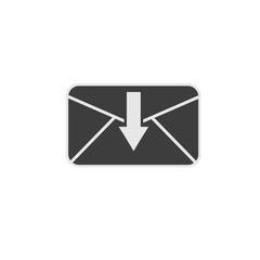 Grey incoming message letter sms icon. Minimalism. 