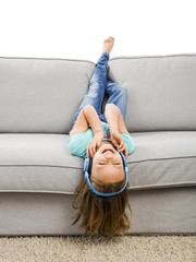 Cute girl listen music
