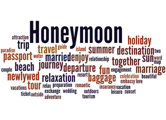 Honeymoon, word cloud concept 7