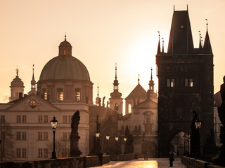Fototapeta na wymiar Sunrise over Prague
