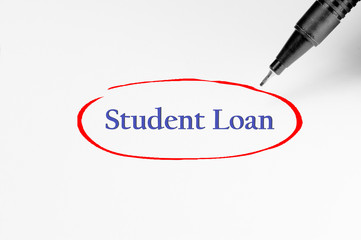 Student Loan on white paper - Business Concept