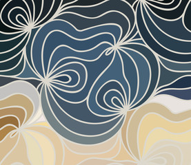 Vector wave background of doodle hand drawn lines