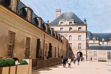The inner yard of the National Residence of Invalids in Paris. France