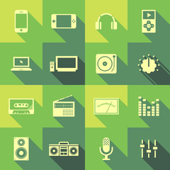 Vector Flat Icon Set - Audio
