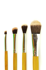make up brush close up isolated on white background