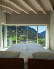 modern chalet, bedroom
