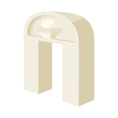 Ancient arch icon in cartoon style 