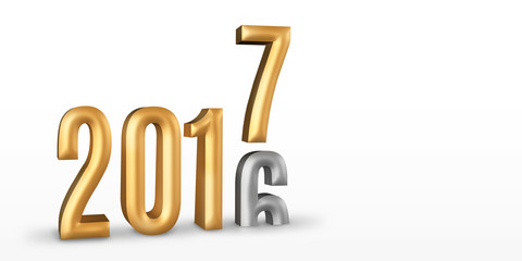 2016 gold number year change to 2017 new year in white studio ro