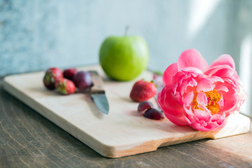 fresh fruits and flower