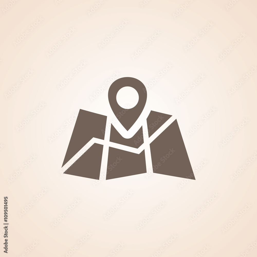 Poster icon of map pointer.