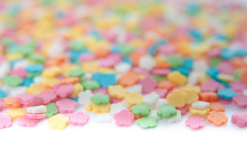 Fototapeta na wymiar Sugar sprinkle dots, decoration for cake and bakery