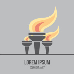 Flat icon of burned torch