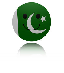 Pakistan happy icon with reflection illustration