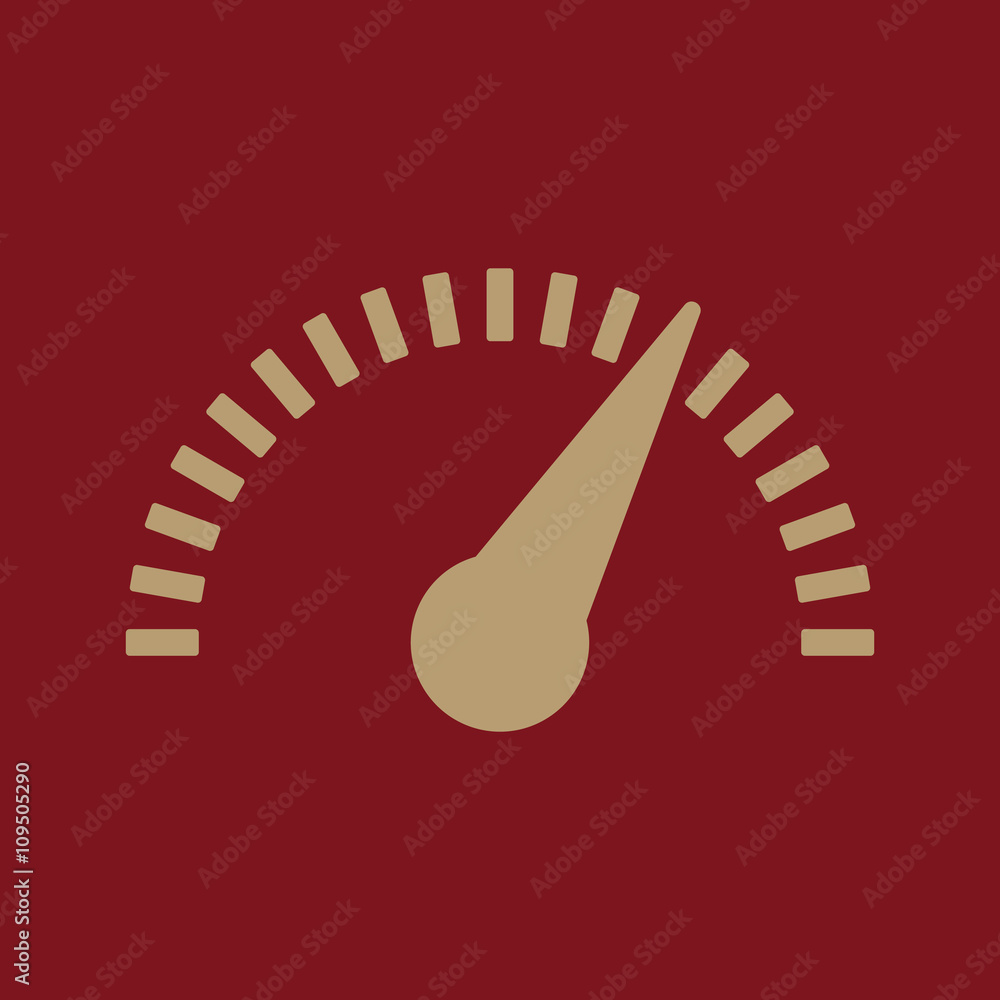 Poster the tachometer, speedometer and indicator icon.