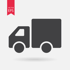 Delivery icon. Delivery truck flat logo design.  Isolated on white background. Vector illustration