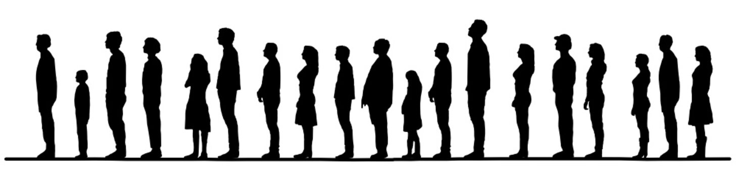 Menschen Warteschlange