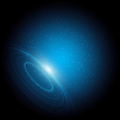 technology background,star and circle on blue