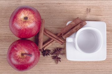 apple cinnamon and empty cup