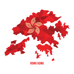 Map of Hong Kong Vector Illustration.