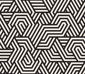 Vector Seamless Black And White Irregular Triangle Lines Geometric Pattern - 109507600