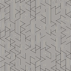 Vector Seamless Black And White Irregular Triangle Lines Geometric Pattern