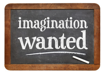 imagination wanted blackboard sign