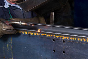 metalworker at work in his workshop