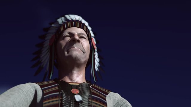 the old Indian chief on the sky  3D render