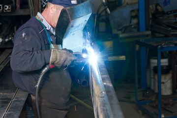 metalworker at work in his workshop