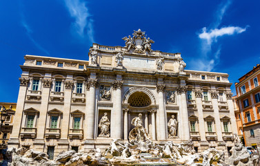Fototapeta na wymiar Palazzo Poli and Trevi Fountain in Rome, Italy