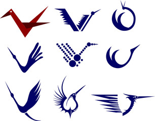 Icon Set of Cranes