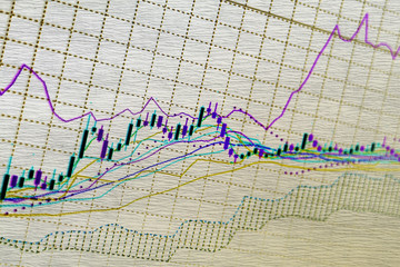 Stock exchange trade chart on paper background