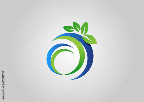 Circle Nature Ecology Logo Beauty Spa Symbol Icon Vector