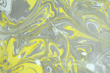 Ebru art. Traditional Turkish Ebru technique. Painting on water transferred on highly textured paper or cloth. Color paint ebru with waves and tile pattern.