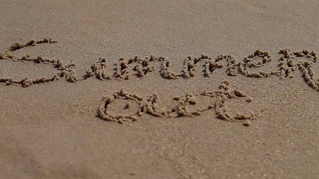 Summer word on sand seacoast