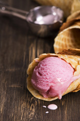 Homemade berry ice cream