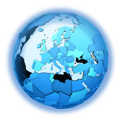 Europe on translucent Earth