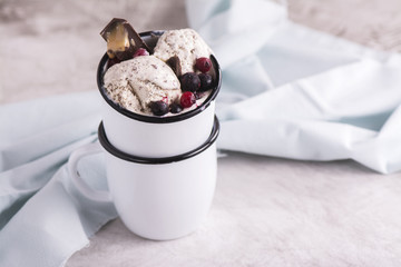 Homemade stracciatella ice cream 