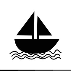 Sail boat icon illustration design