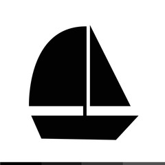 Sail boat icon illustration design