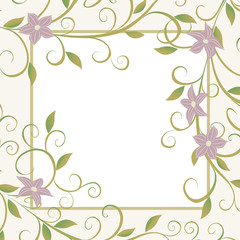 Fototapeta na wymiar Background for text with vines of flowers.