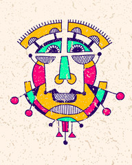 original avantgarde geometric composition of man person face © Kara-Kotsya